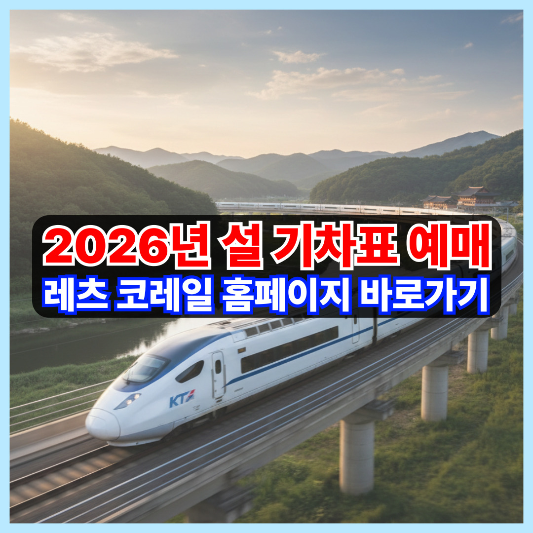 2026년 설 기차표 예매 레츠 코레일 홈페이지 바로가기