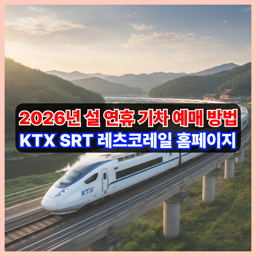 2026년 설 연휴 기차 예매 방법 KTX SRT 레츠코레일 홈페이지